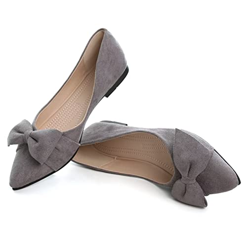 Stunner Women's Colorful Contrast Color Bow Ballerina Flat Shoes Pointy Toe Beautiful Dress Ballets Flats for Wedding4
