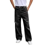 Men’s Ripped Baggy Jeans Hip Hop Loose Fit Distressed Denim Pants Wide Leg Streetwear Trousers www.denim.fit