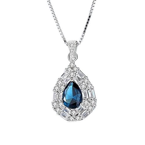 Grand collier de mariage en pierres précieuses et son pendentif goutte d'eau