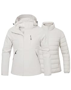 Pioneer Camp Veste d'hiver pour femme - Veste de ski 3 en 1 - Veste de snowboard pour femme - Résistante à la pluie - Hautement respirante et évacuant l'humidité - Veste intérieure doublée de coton