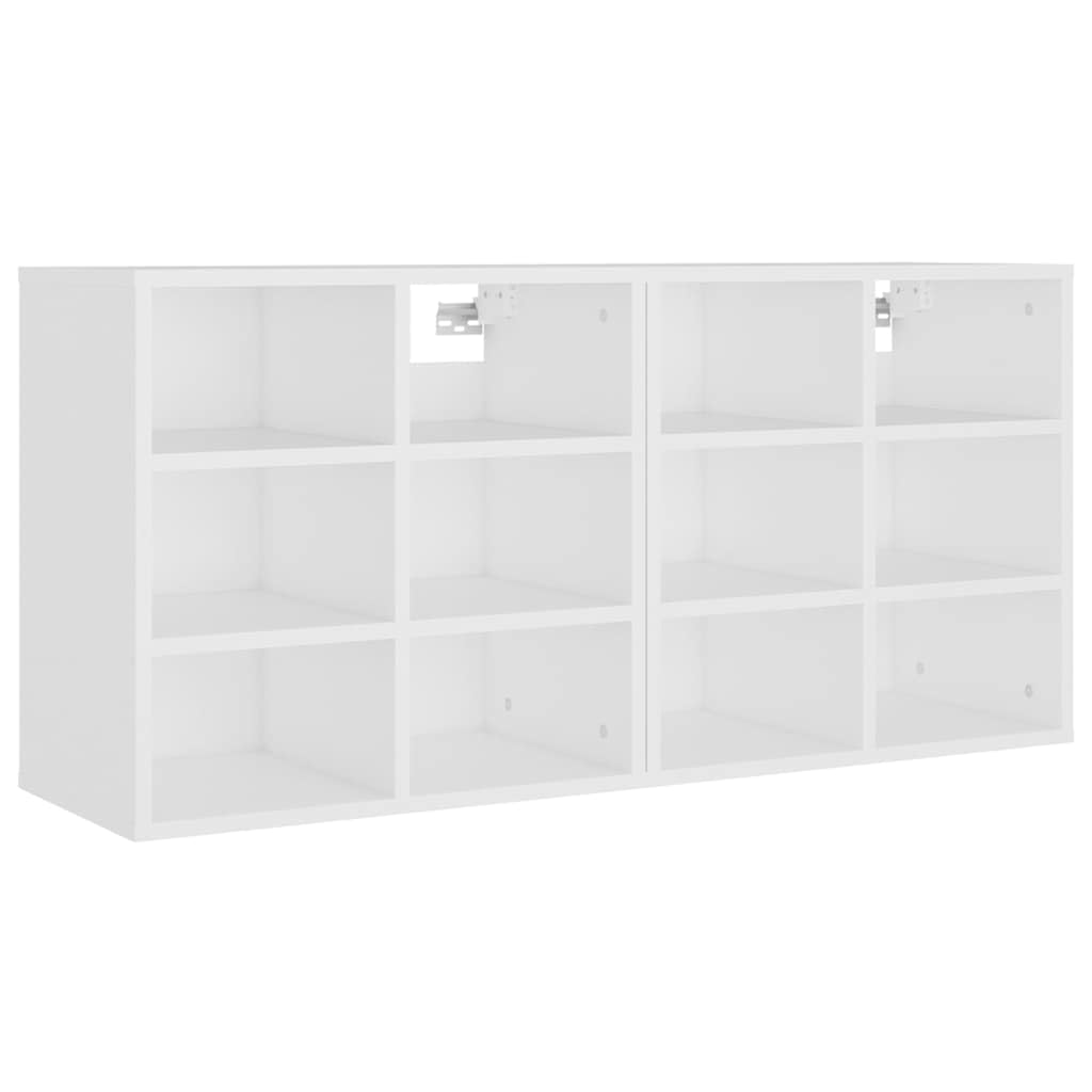 Set di 2 scarpiere da parete, 52,5 x 30 x 50 cm, colore: bianco