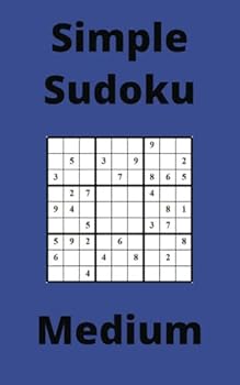 Paperback Blue Simple Sudoku Book, 9x9 Puzzles, 100 Pages, 5x8, Medium Book