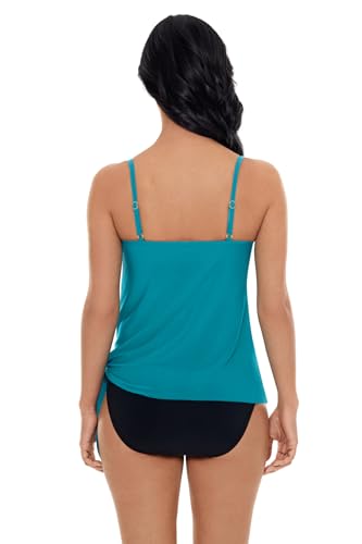 MagicSuit Women's Solid Alex V-Neck Tankini Top with Underwire Bra and Adjustable Straps3