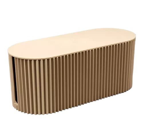 SAMARRA Cable Management Box Dustproof Large Cord Organizer Box with lid under desk cable hider(camel)