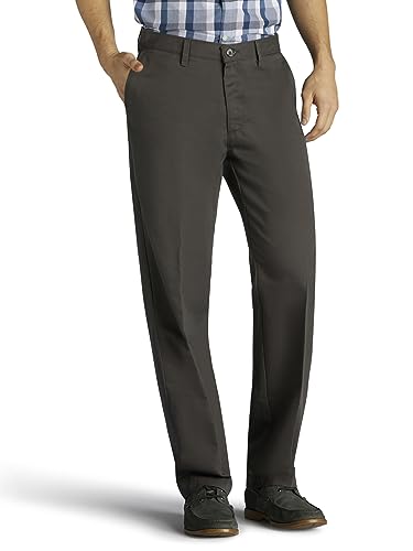 Lee Herren Total Freedom Stretch Relaxed Fit Flat Front Pant Lssige Hose, anthrazit, 32W / 30L – Ansicht 1