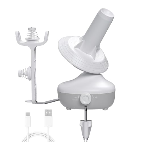 Etcokei Yarn Winder, Electric Yarn Ball Winder for Crocheting, Compact Yarn Cake Winder with Strong Tension Stepless Speed, Automatic Yarn Spinner Wool Winder, Ideal Helper for Knitting Lovers(White)