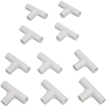 10 Pack Tent Pole Tee Connectors, 3-Way Fixed Joints for Camping Canopy, I.D. 16mm Plastic Hardware for Garden Plant Supports and Pet BedsT-tee