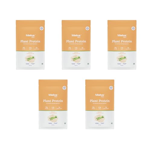 Image of Maiva Pro | Plant Protein Isolate - Classic Unflavoured - 40gm (Pack of 5) | 30g Protein, 6.5g BCAA | All Essential Amino Acids | Gut Friendly, Easy to Digest | Vegan, Dairy Free, No Preservatives