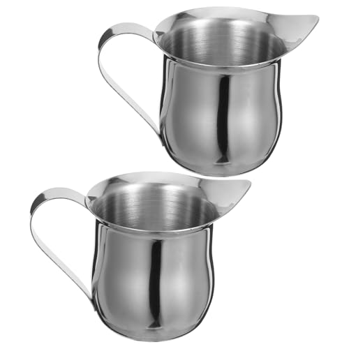 MAGICLULU 2pezzi Tazza Per Latte in Acciaio Tazza Per Schiumare Latte Da Caffè Piccolo Bricco Capacità Per Uso Personale Casa Ufficio