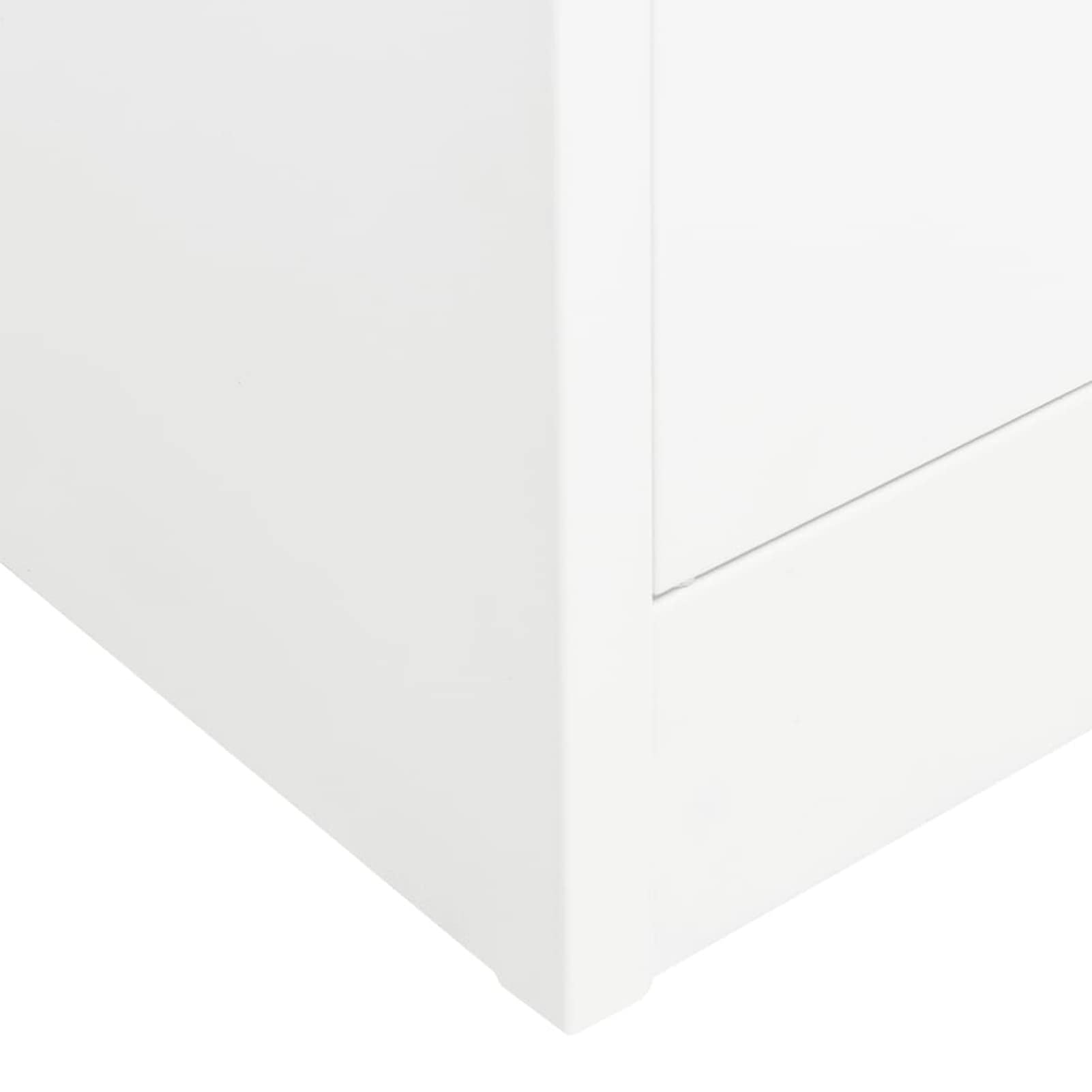 Tidyard Armadietto per ufficio armadio vetrina mobile archivio archivio documenti organizer in acciaio bianco 90 x 40 x 180 cm