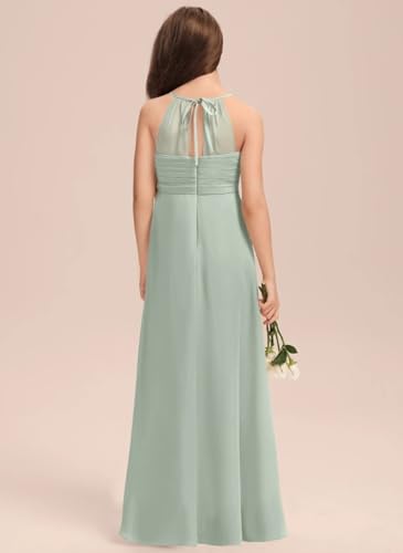 Junior Girls Bridesmaid Dresses Spaghetti Strap for Wedding Party Gowns Chiffon4