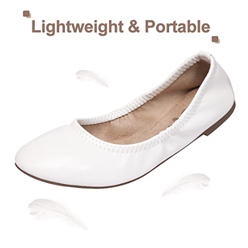 LM Women's Ballet Flats Round Toe Slip On Flats Shoes Casual Dress Shoes Foldable Portable Travel Ballet Flat2