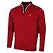 Calvin Klein Mens Campus 1/2 Zip Sweater - Burgundy/Silver - M