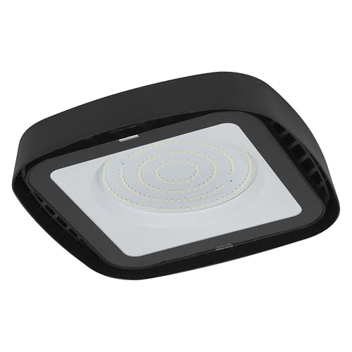 Osram Highbay Ufo Deckenleuchte in Schwarz, bietet 130 W und 15000 lm in Tageslichtweiß bei 6500 K, mit IP65 besteht ein Schutz gegen Strahlwasser und Staub (staubdicht), ideal für hohe Decken