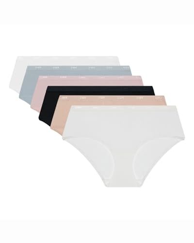 Dim Boxer Femme Lot de 6 | Les Pockets Ecodim Coton Confortable & Doux | Ceinture Invisible | Finitions Extra Plates | Multicolore