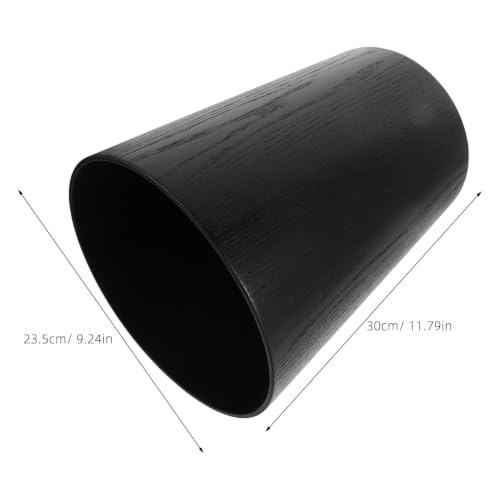 Papelera de madera negra rústica de 10l redonda para dormitorio 2