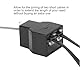 CABLEPELADO RJ11-Telefonsplitter | Doppeladapter | Splitter | 6P4C | Schwarz