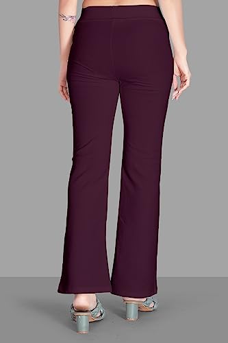 Image of Women's High Waist Bell Bottom Trouser, Elastic Flared Bootcut Pants