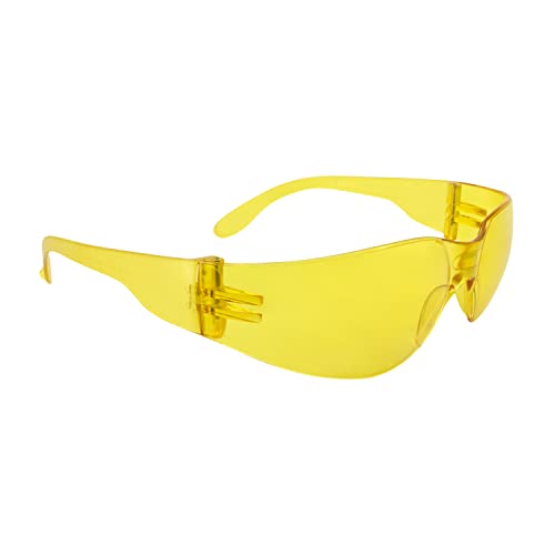 Radians Amber Safety Glasses, Scratch-Resistant, Wraparound