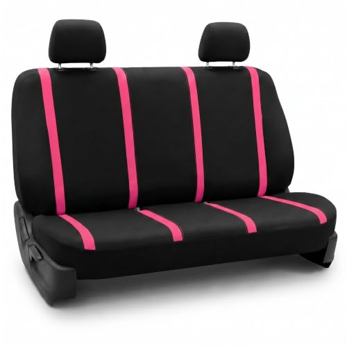 Image of FH Group Car Seat Covers Rear Set Cloth - Car Seat Covers with Removable Headrest,Universal Fit,Automotive SeatCovers,Washable Car SeatCover for SUV,Sedan,Van Pink