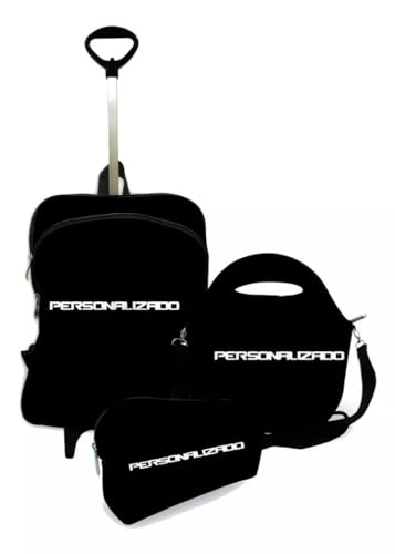 Kit Mochila Juvenil C/Rodinha + Lancheira + Estojo Personalizado