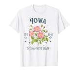 Iowa Traveling Trip The Hawkeye State Hometown Prairie Rose T-Shirt