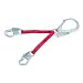 3M Protecta PRO 1351050 22" Web Rebar Assembly For Positioning, Steel Rebar Hook At Center, Snap Hooks At Leg Ends, 310 lb Capacity, Silver/Red