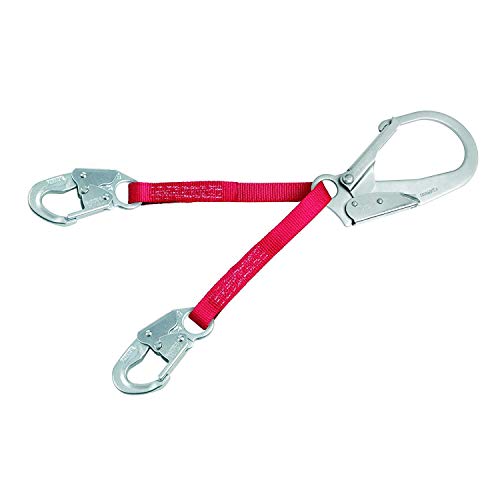 Image of 3M Protecta PRO 1351050 22 inch Web Rebar Assembly For Positioning, Steel Rebar Hook At Center, Snap Hooks At Leg Ends, 310 lb Capacity, Silver /Red
