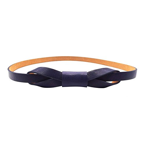Maikun Womens Dress Belt, Thin Belt For Women, Skinny Adjustable Pu Leather Belts For Women, Blue, Waist 32-35'' #TOP14