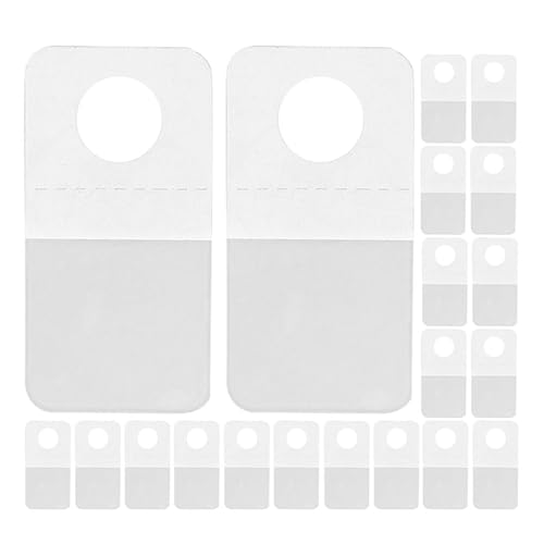HOLIDYOYO Languettes Adhésives Transparentes avec Crochets Adhésifs Suspendre Trou Rond 25X35 MM PVC/PET 500 Pièces – Étiquettes Autocollantes Résistantes pour Emballages Boîtes et