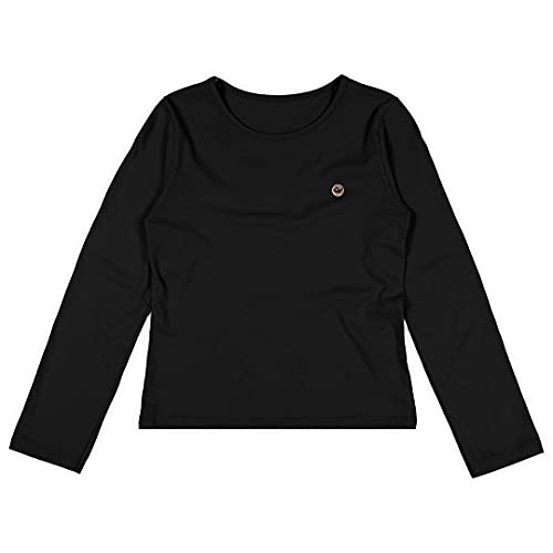 Blusa em meia malha com acabamento antiviral, Marisol, Meninas, Preto, 16
