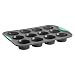Trudeau 5115197M 05115197M grey & mint 12CT Structured silicone muffin, 12 Cup,