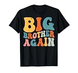 Groovy Big Brother Again Big Brother Announcement for Boys T-Shirt, Men, Black, 3X-Large