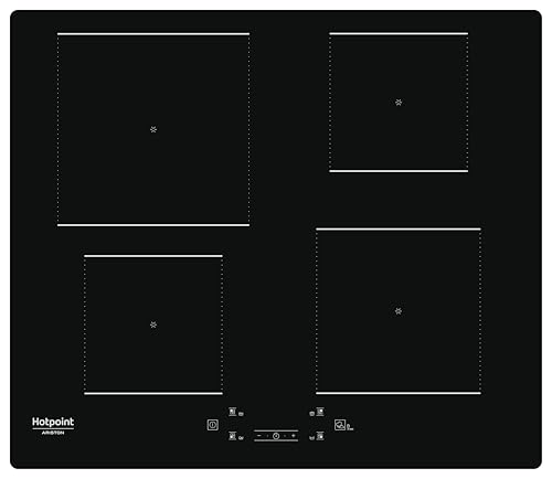 Hotpoint - HQ5660SNE Plaque Induction 4 Foyers - 4 Boosters, Panneau de Contrôle Frontal - Commandes Sensitives - Sécurité Enfant et Gestion de puissance 9 niveaux +...