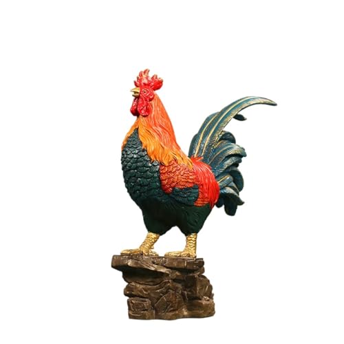 Statue de coq en laiton massif déco de luxe pour bureau et salon