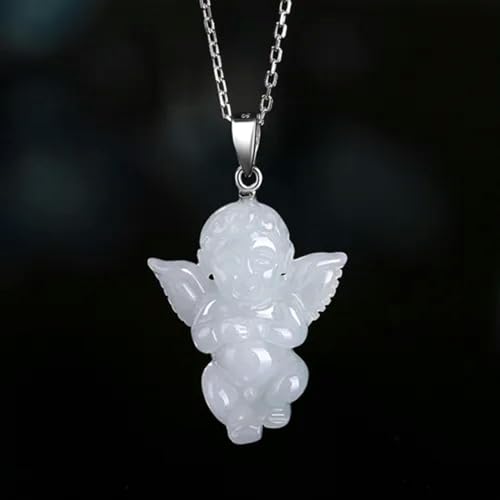 Collier jadeite ange baby en argent S925 pour sublimer vos tenues d'été