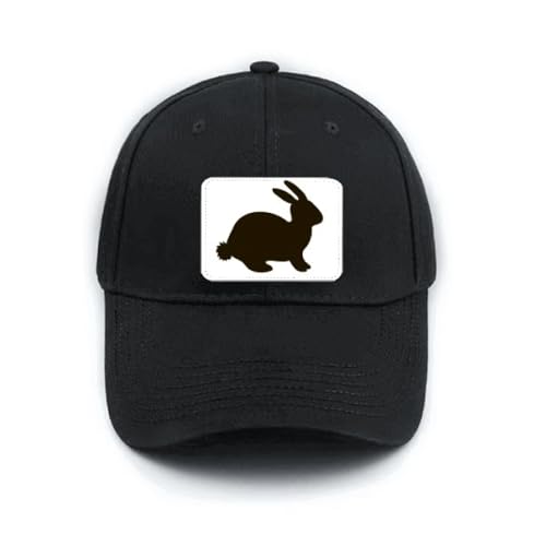 Casquette de baseball noire lièvre brodé : finitions premium et coton haut de gamme