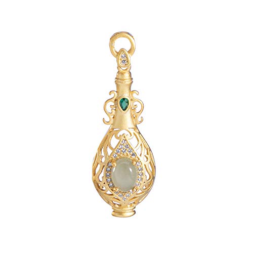 Collier Saphir et Jade Hetian en argent plaqué or, un bijou hypoallergénique et durable