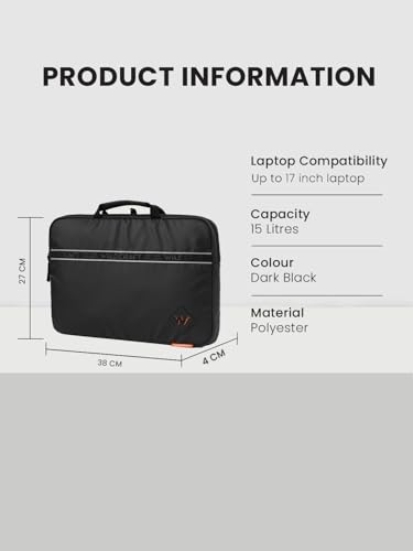 Image of Wildcraft Dark Edition 15 L Messenger Bag for Men & Women | Office & College Bag | Dark Black