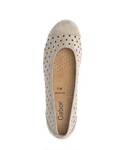 Foto von Gabor Damen Klassische Ballerinas, Frauen Flats,ballerina-Schuhe,Ballett-Schuhe,ballet-flats,flach,Ausgehschuhe,Abendschuhe,leinen,42.5 EU / 8.5 UK
