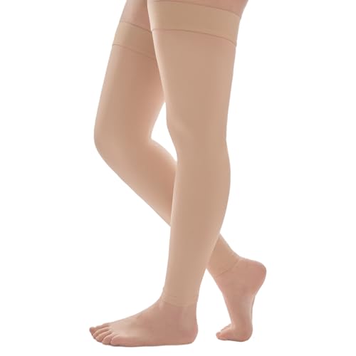 Image of Thigh High Compression Socks Women & Men, 20-30mmHg Thigh High Compression Stockings, Medical Compression Socks with Silicone Dot Band-Best for Varicose Veins, Swelling