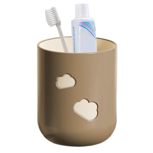 Soporte para brochas de maquillaje, soporte para cepillo de dientes para baño, vasos ecológicos para agua, lindo patrón de nube, tazas reutilizables para cepillos de dientes