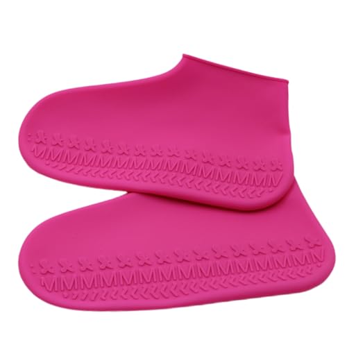 Cubiertas para zapatos impermeables de silicona, unisex, para actividades al aire libre, diseño grueso, para hombres y mujeres, color rosa, talla S miniatura 1