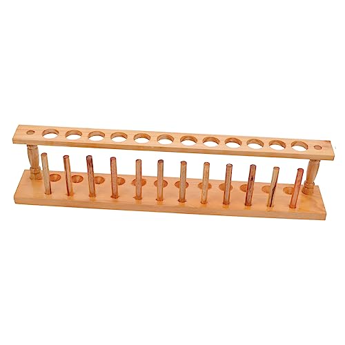 KICHOUSE Soporte Madera Con Huecos Rack Organizador Para Laboratorio Estable y Ecológico Para Almacenamiento De Probetas