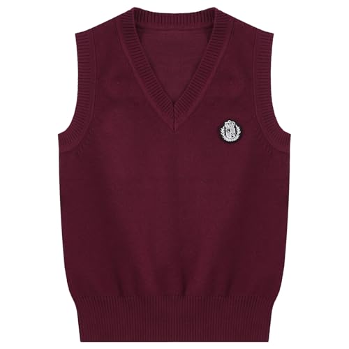 School Uniform Vest for Girls Boys Knitted Sweater Vest Sleeveless Pullover Waistcoat Casual Knitwear2