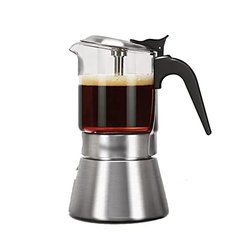 TWLJYWJD コンロエスプレッソモカポット、ダブルバルブ抽出コーヒー、4/6/9カップステンレススチールコーヒーメーカー、電気陶器ストーブ手抽出コーヒーポット、バレンタインデーギフト(360ml)