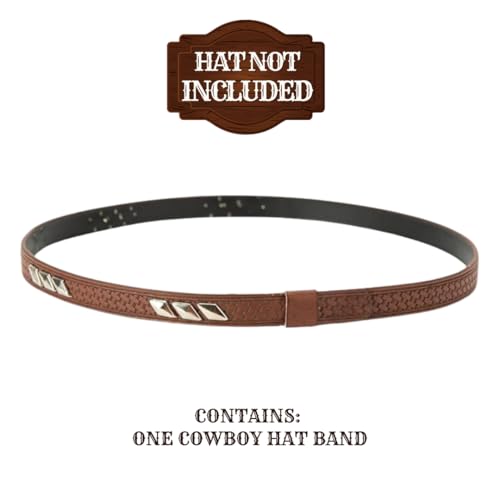 Image of Gamboa Hat Bands for Cowboy and Cowgirl Western Accesories for Men and Women Leather Style Hat Belt Band