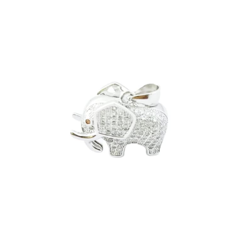 Elephant Pendant With Diiferent Sizes And Different Stones In 925 Sterling Silver-image-16