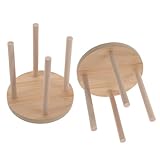 LOLIPPYY Soporte para Pesas de Vidrio para Fermentación, Estante de Bambú Resistente, Organizador Compacto de Accesorios para Frascos de Encurtidos, 2 Piezas de 7,8 Cm, Almacenamiento