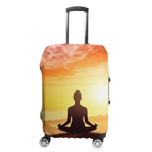 Yoga Meditation Luggage Cover Elastic Suitcase Protector Case Anti-Scratch Washable Baggage Covers Protector For Traveling, Aircraft Consignment M